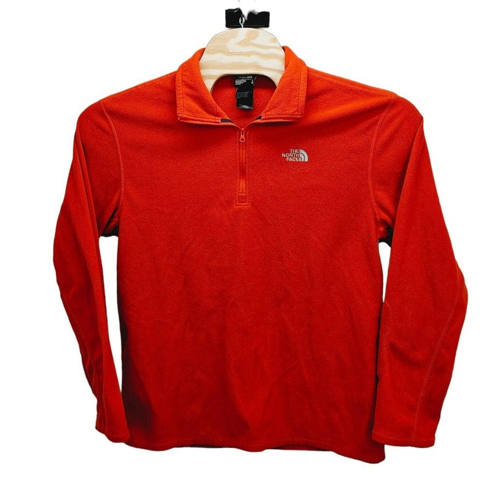 The North Face‎ Fleece Lightweight 1/4 Zip Orange Pullover Jacket Men's Large